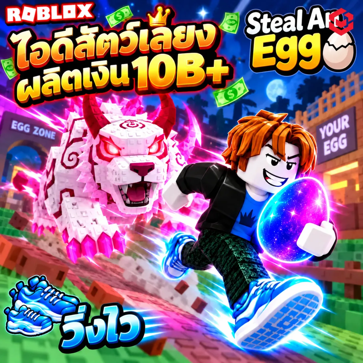 ไอดีผลิตสัตว์เลี้ยงผลิตเงิน12B-15B วิ่งไว3-5B ขโมยไข่ Steal-An-Egg รูปที่ 1