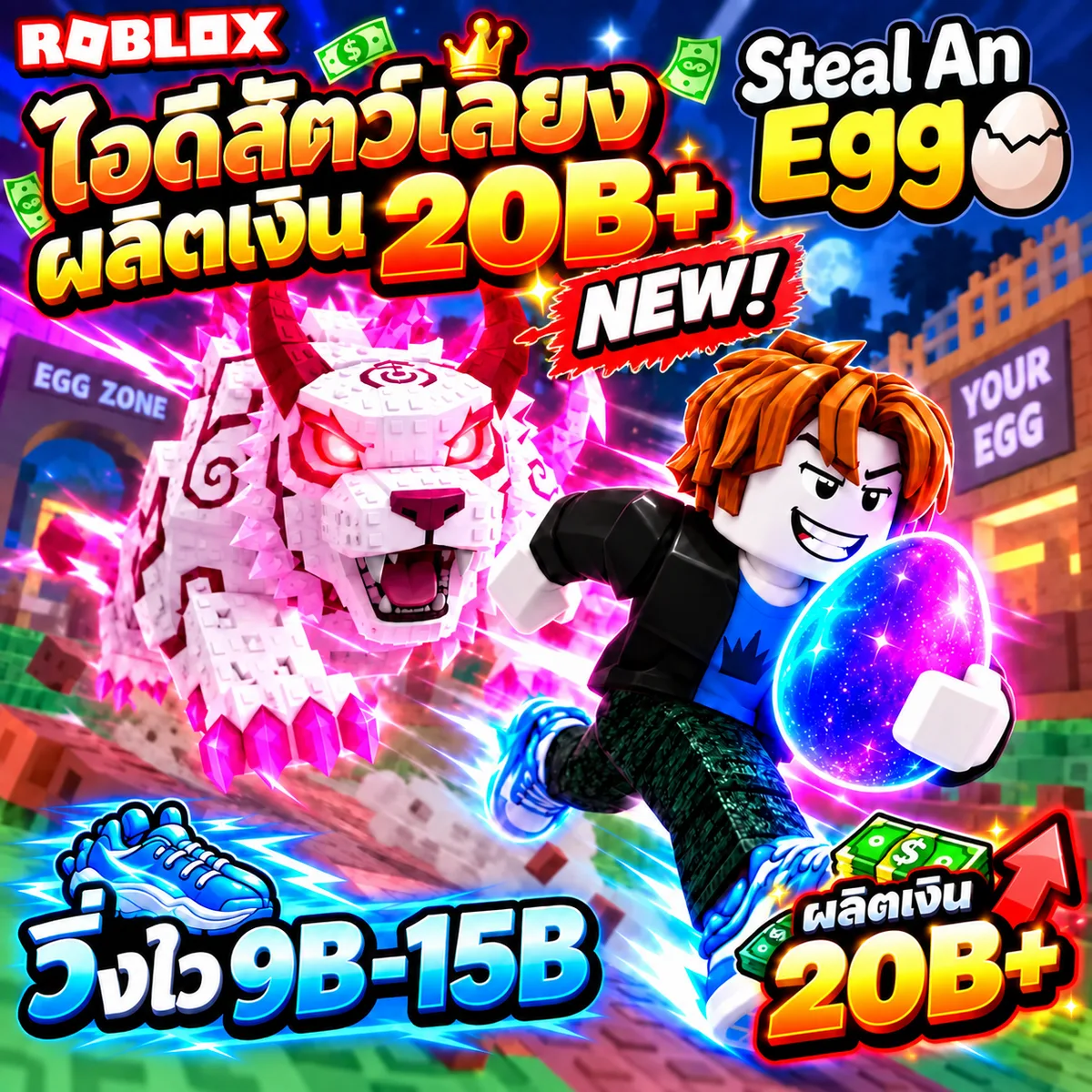 วิ่ง9B-15B ผลิตเงิน20B/s ขึ้นไป ขโมยไข่ Steal-An-Egg รูปที่ 1